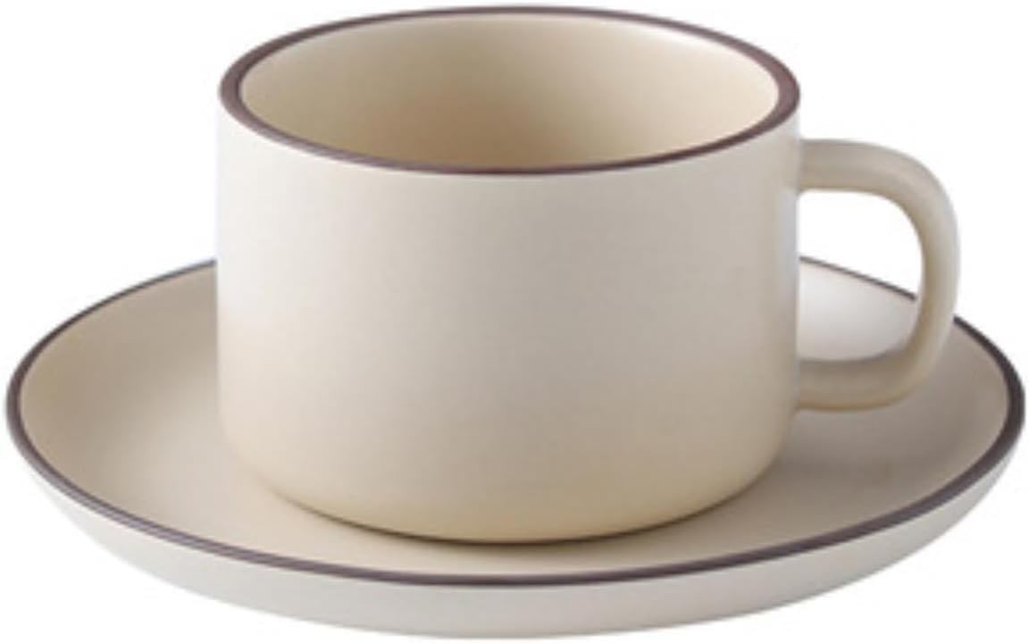 Style Home Coffee Exquisite Cup And Plate Set, Retro Petal Ceramic Latte Latte Latte Cup-Elegant yellow 230ml aviation cup
